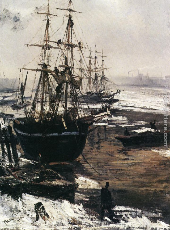 The Thames in Ice painting - James Abbott McNeill Whistler The Thames in Ice art painting